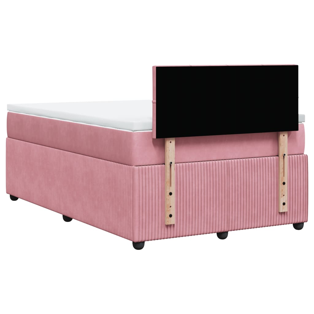 Boxspring met matras fluweel roze 120x190 cm Bedden & bedframes | Creëer jouw Trendy Thuis | Gratis bezorgd & Retour | Trendy.nl