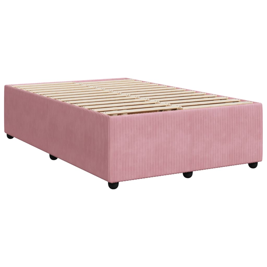 Boxspring met matras fluweel roze 120x190 cm Bedden & bedframes | Creëer jouw Trendy Thuis | Gratis bezorgd & Retour | Trendy.nl