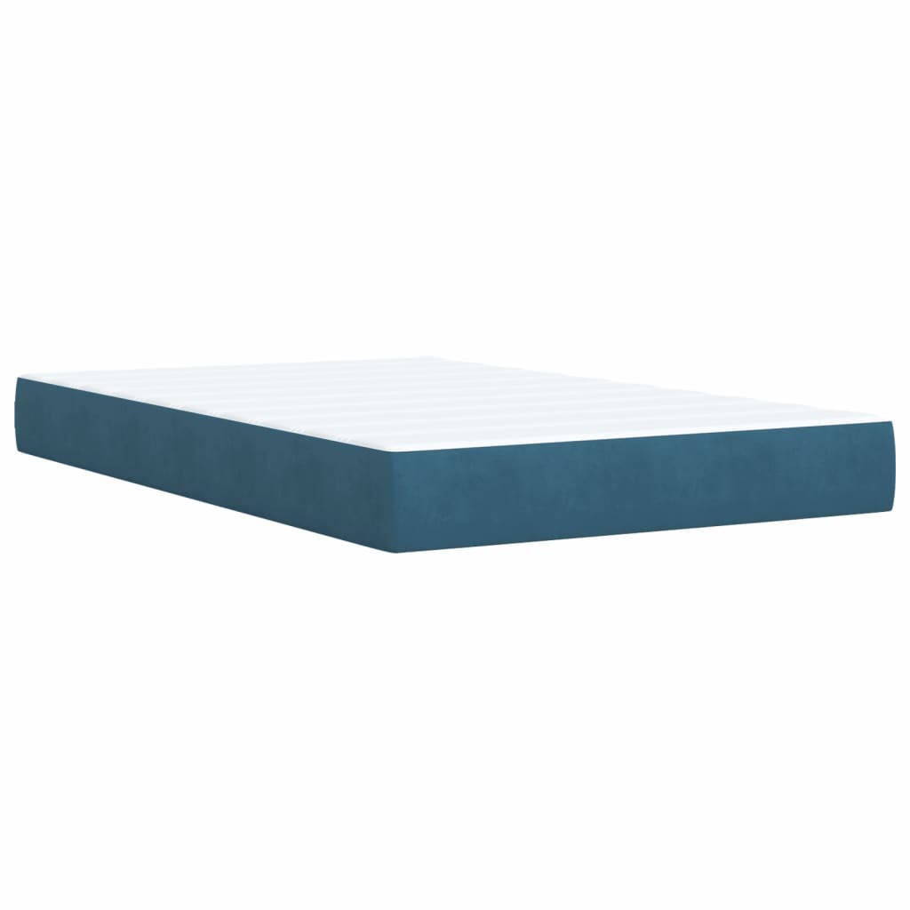 Boxspring met matras fluweel blauw 120x190 cm