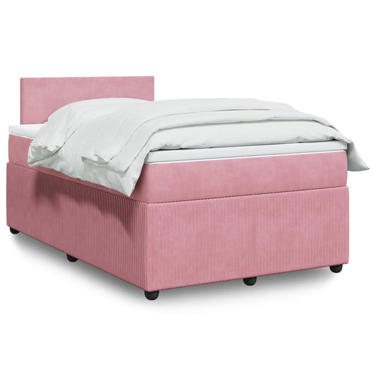 Boxspring met matras fluweel roze 120x200 cm Bedden & bedframes | Creëer jouw Trendy Thuis | Gratis bezorgd & Retour | Trendy.nl