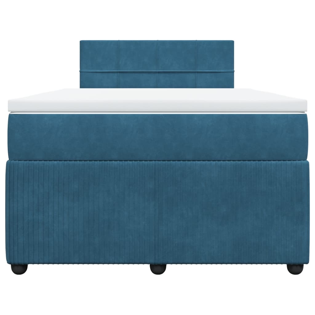 Boxspring met matras fluweel blauw 120x200 cm Bedden & bedframes | Creëer jouw Trendy Thuis | Gratis bezorgd & Retour | Trendy.nl