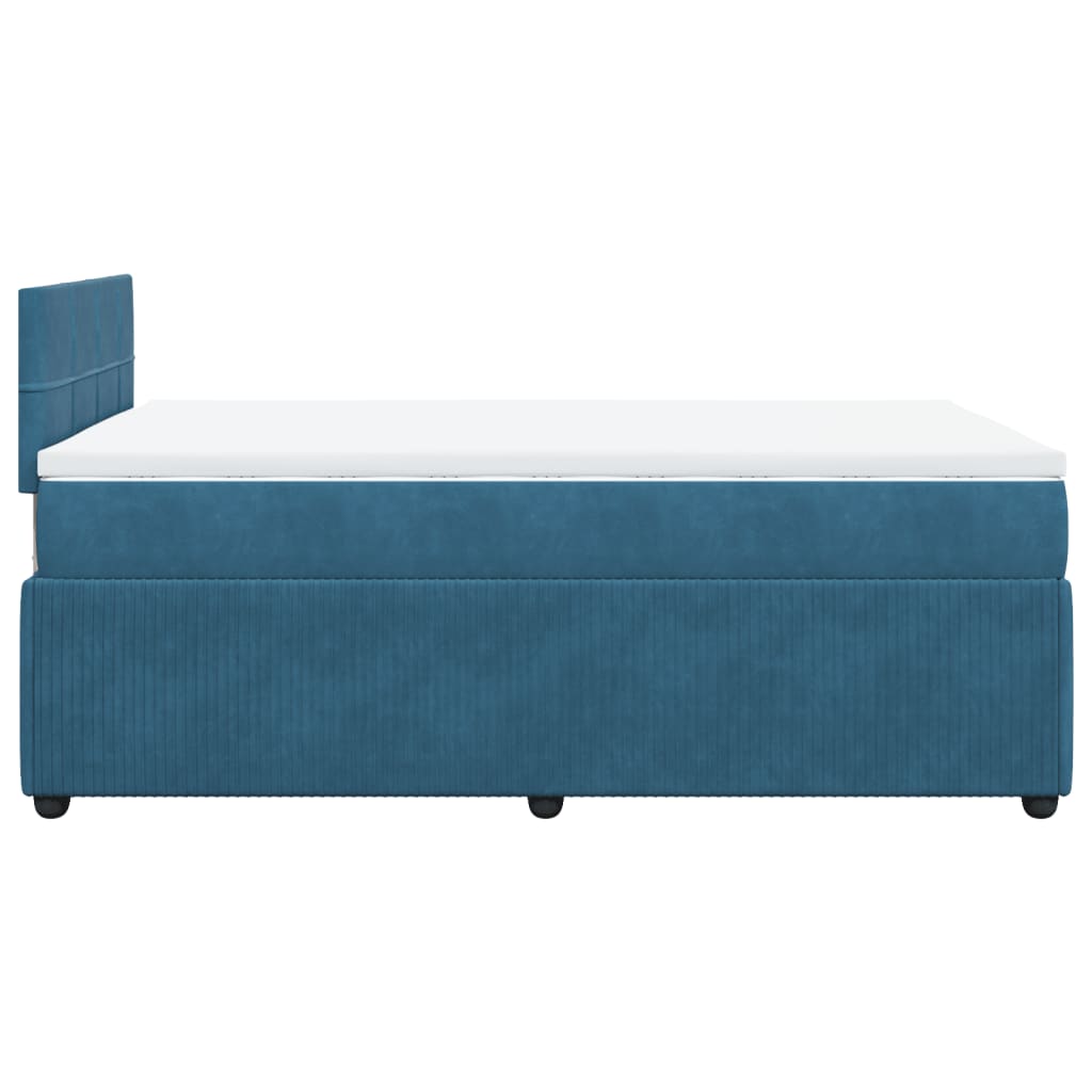 Boxspring met matras fluweel blauw 120x200 cm Bedden & bedframes | Creëer jouw Trendy Thuis | Gratis bezorgd & Retour | Trendy.nl