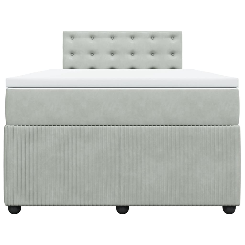 Boxspring met matras fluweel lichtgrijs 120x200 cm Bedden & bedframes | Creëer jouw Trendy Thuis | Gratis bezorgd & Retour | Trendy.nl