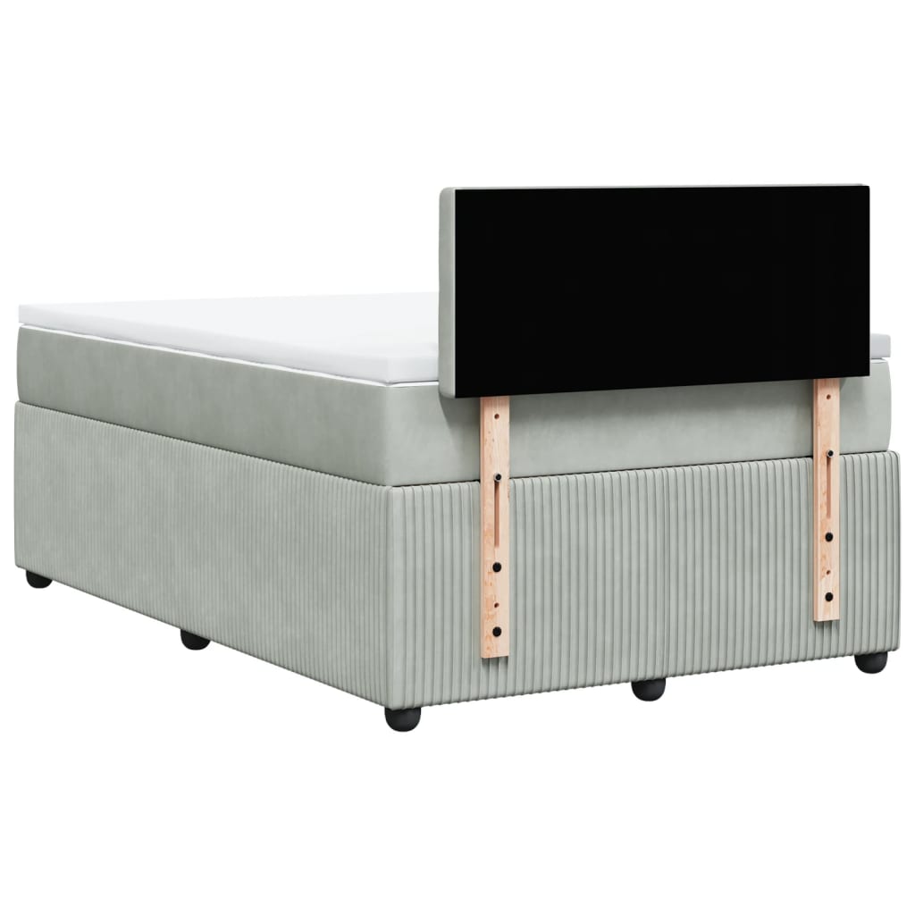 Boxspring met matras fluweel lichtgrijs 120x200 cm Bedden & bedframes | Creëer jouw Trendy Thuis | Gratis bezorgd & Retour | Trendy.nl