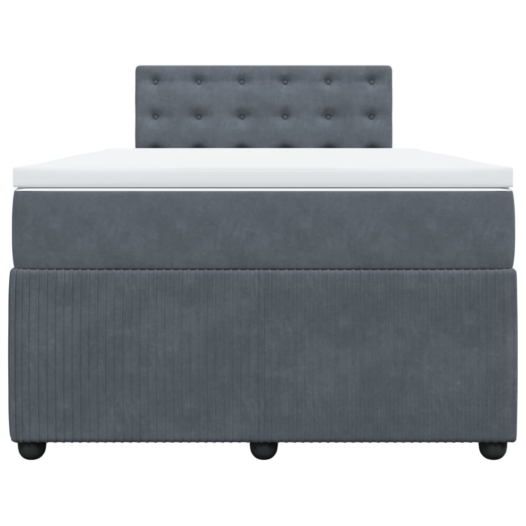 Boxspring met matras fluweel donkergrijs 120x200 cm Bedden & bedframes | Creëer jouw Trendy Thuis | Gratis bezorgd & Retour | Trendy.nl