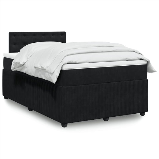 Boxspring met matras fluweel zwart 120x200 cm Bedden & bedframes | Creëer jouw Trendy Thuis | Gratis bezorgd & Retour | Trendy.nl