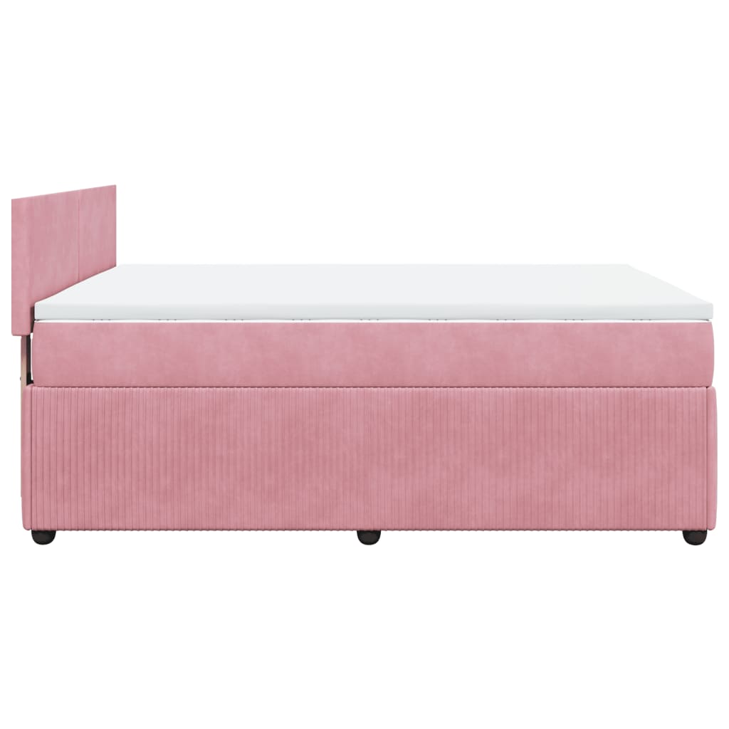 Boxspring met matras fluweel roze 140x190 cm Bedden & bedframes | Creëer jouw Trendy Thuis | Gratis bezorgd & Retour | Trendy.nl