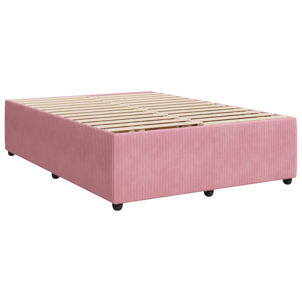 Boxspring met matras fluweel roze 140x190 cm Bedden & bedframes | Creëer jouw Trendy Thuis | Gratis bezorgd & Retour | Trendy.nl