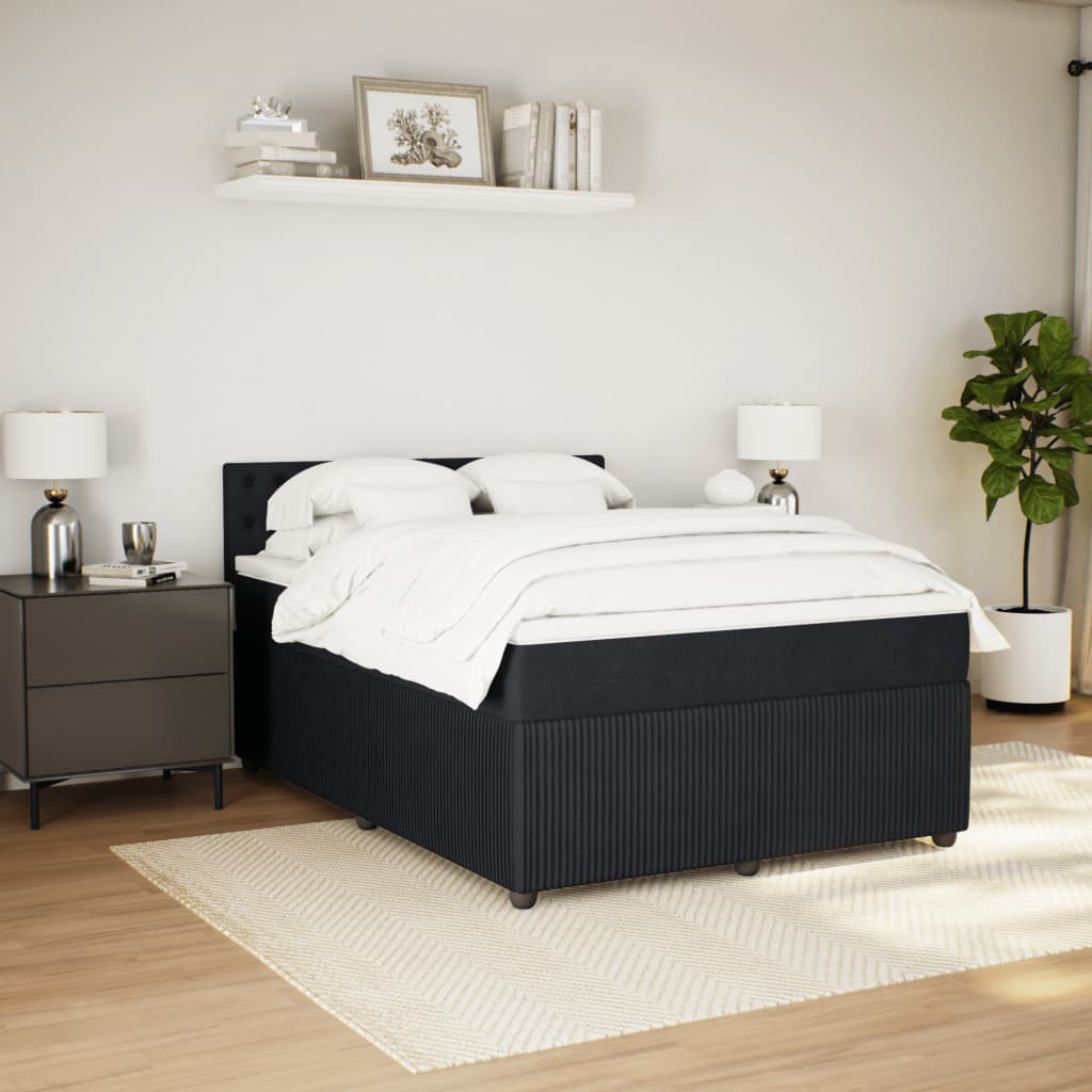 Boxspring met matras fluweel zwart 140x190 cm Bedden & bedframes | Creëer jouw Trendy Thuis | Gratis bezorgd & Retour | Trendy.nl