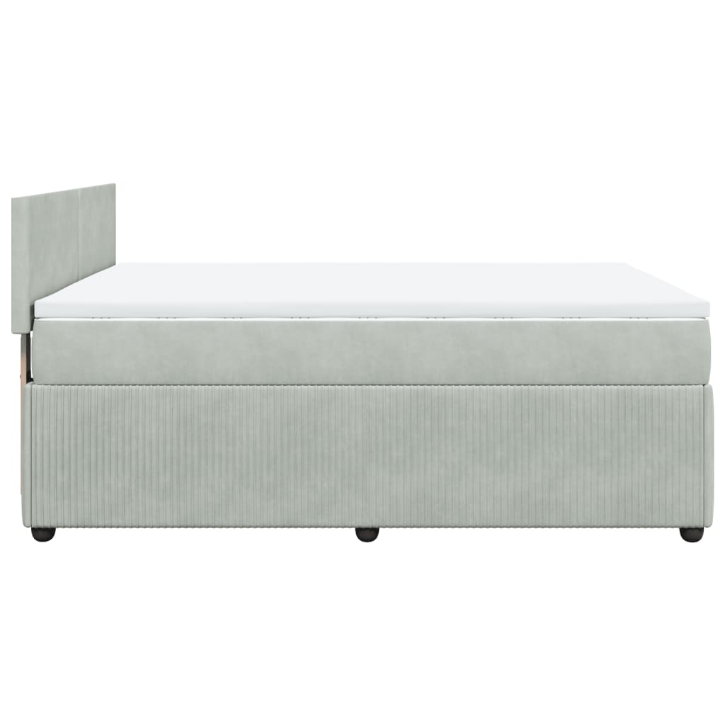 Boxspring met matras fluweel lichtgrijs 140x200 cm Bedden & bedframes | Creëer jouw Trendy Thuis | Gratis bezorgd & Retour | Trendy.nl