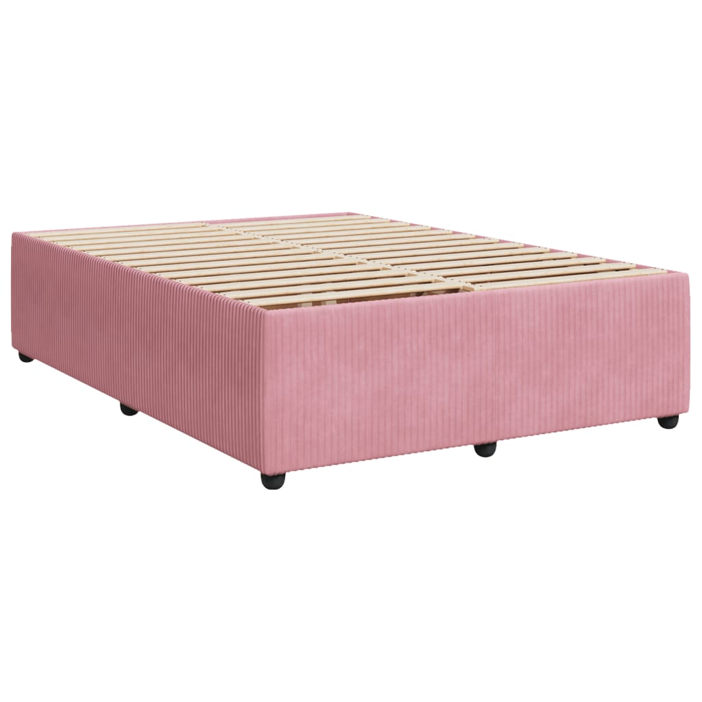 Boxspring met matras fluweel roze 140x200 cm Bedden & bedframes | Creëer jouw Trendy Thuis | Gratis bezorgd & Retour | Trendy.nl