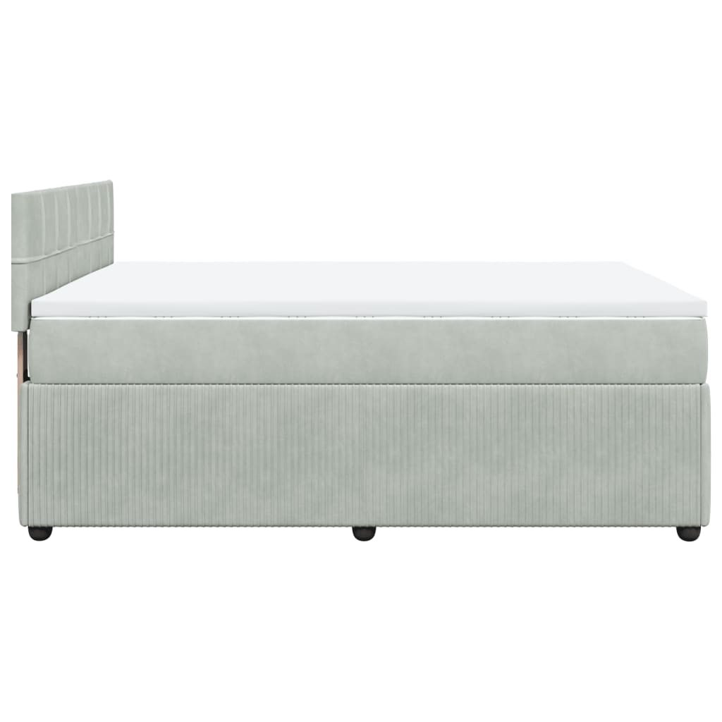 Boxspring met matras fluweel lichtgrijs 140x200 cm Bedden & bedframes | Creëer jouw Trendy Thuis | Gratis bezorgd & Retour | Trendy.nl