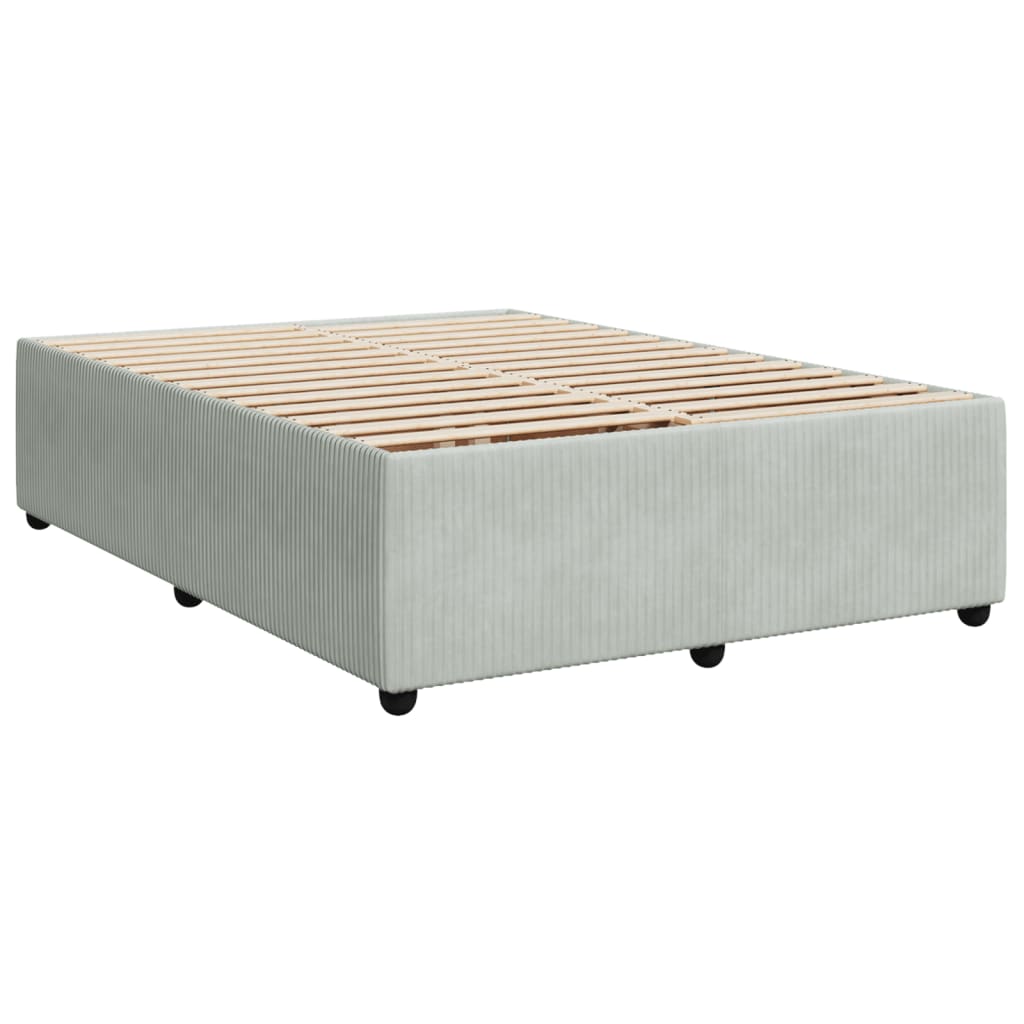 Boxspring met matras fluweel lichtgrijs 140x200 cm Bedden & bedframes | Creëer jouw Trendy Thuis | Gratis bezorgd & Retour | Trendy.nl