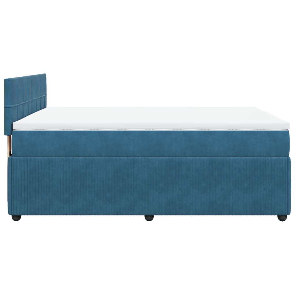 Boxspring met matras fluweel blauw 140x200 cm Bedden & bedframes | Creëer jouw Trendy Thuis | Gratis bezorgd & Retour | Trendy.nl