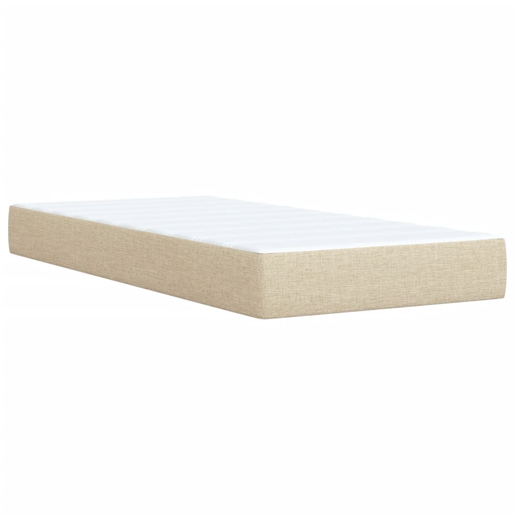 Boxspring met matras stof crèmekleurig 80x200 cm