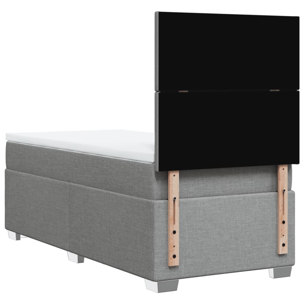 Boxspring met matras stof lichtgrijs 90x190 cm Bedden & bedframes | Creëer jouw Trendy Thuis | Gratis bezorgd & Retour | Trendy.nl