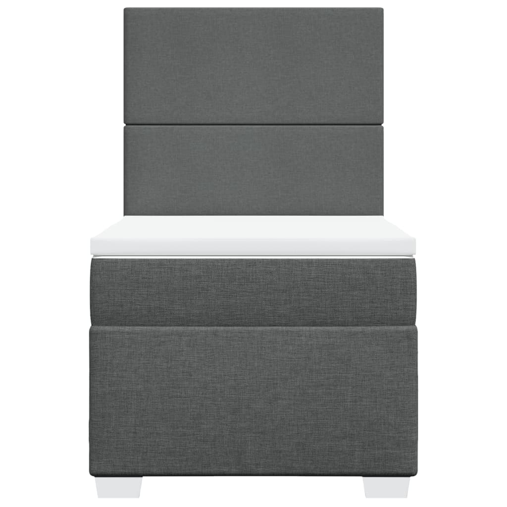 Boxspring met matras stof donkergrijs 90x190 cm Bedden & bedframes | Creëer jouw Trendy Thuis | Gratis bezorgd & Retour | Trendy.nl