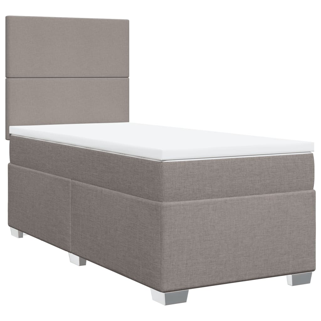 Boxspring met matras stof taupe 90x190 cm Bedden & bedframes | Creëer jouw Trendy Thuis | Gratis bezorgd & Retour | Trendy.nl