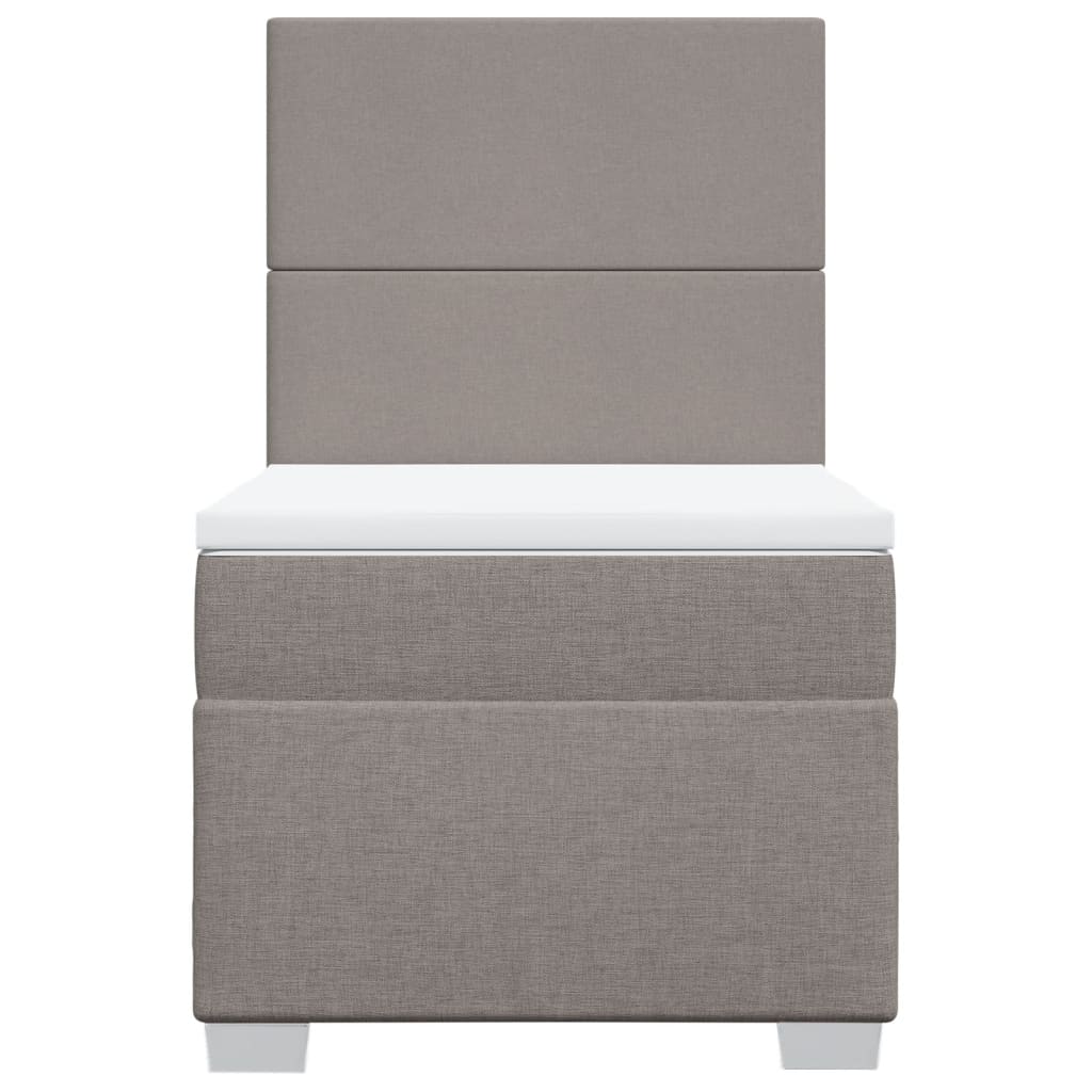 Boxspring met matras stof taupe 90x190 cm Bedden & bedframes | Creëer jouw Trendy Thuis | Gratis bezorgd & Retour | Trendy.nl