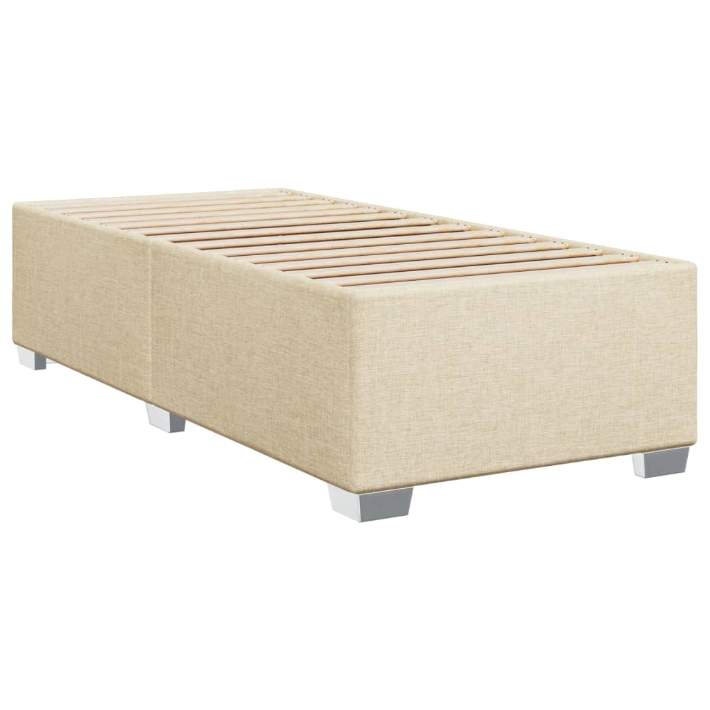 Boxspring met matras stof crèmekleurig 90x190 cm