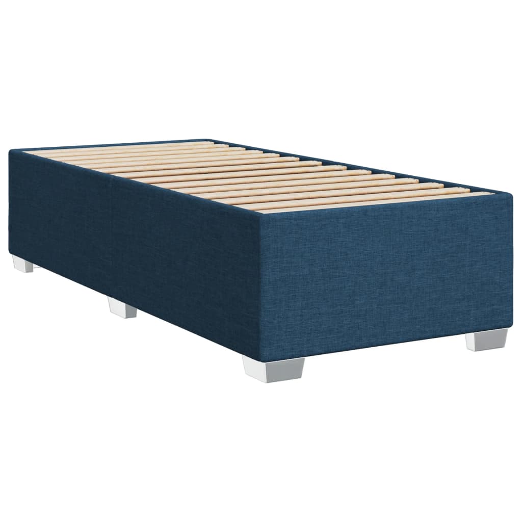 Boxspring met matras stof blauw 90x190 cm