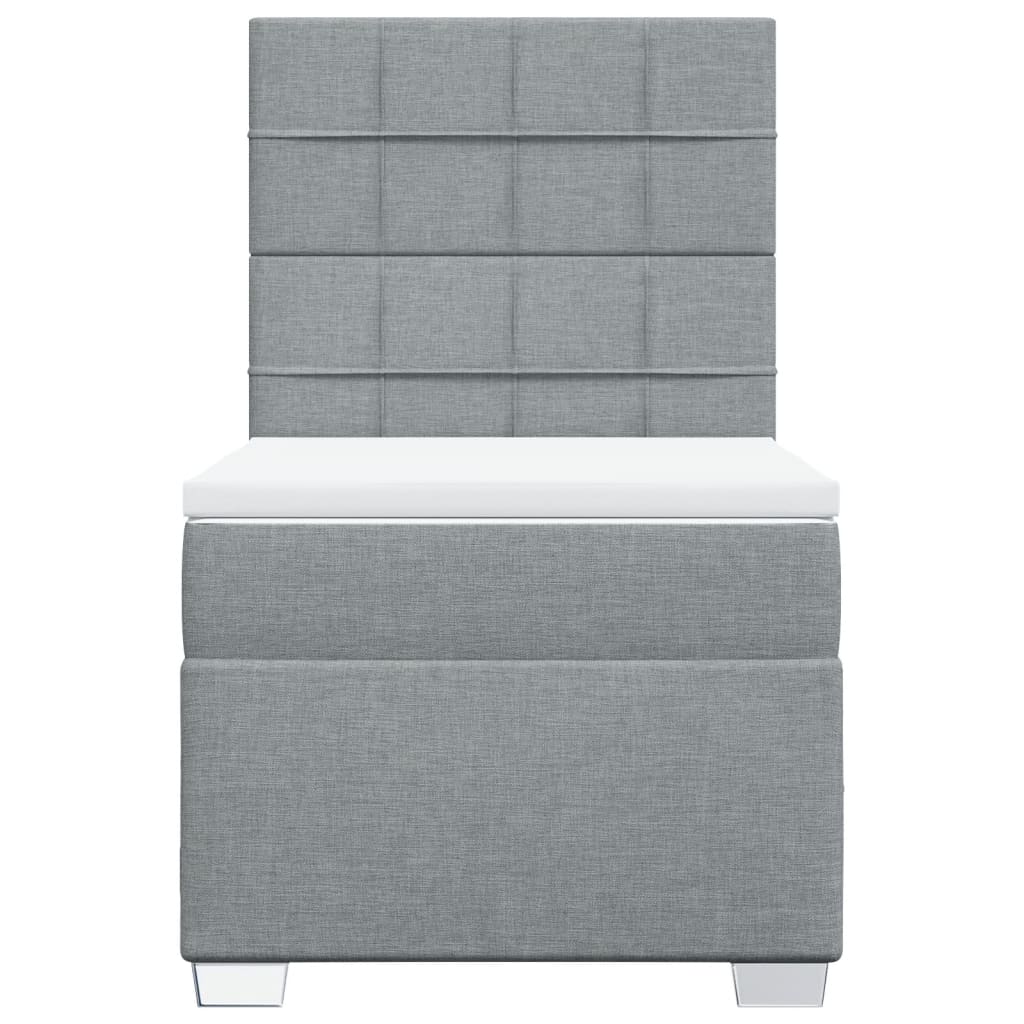 Boxspring met matras stof lichtgrijs 90x190 cm Bedden & bedframes | Creëer jouw Trendy Thuis | Gratis bezorgd & Retour | Trendy.nl