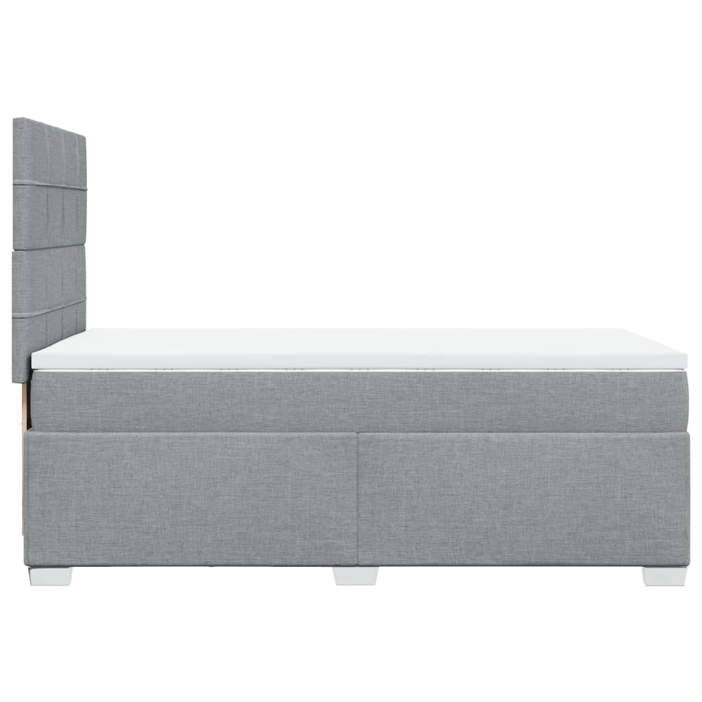 Boxspring met matras stof lichtgrijs 90x190 cm Bedden & bedframes | Creëer jouw Trendy Thuis | Gratis bezorgd & Retour | Trendy.nl