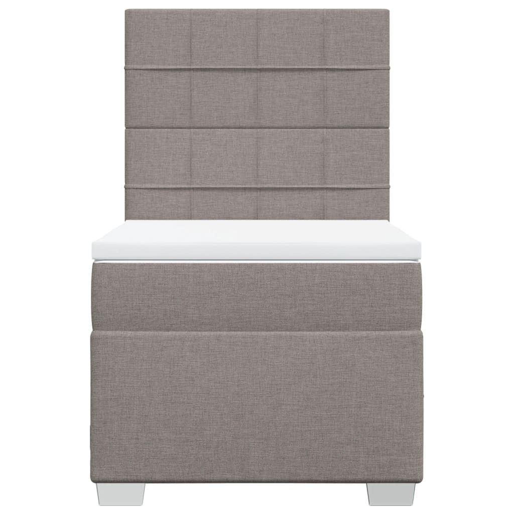 Boxspring met matras stof taupe 90x190 cm Bedden & bedframes | Creëer jouw Trendy Thuis | Gratis bezorgd & Retour | Trendy.nl