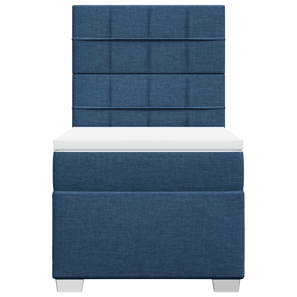 Boxspring met matras stof blauw 90x190 cm Bedden & bedframes | Creëer jouw Trendy Thuis | Gratis bezorgd & Retour | Trendy.nl