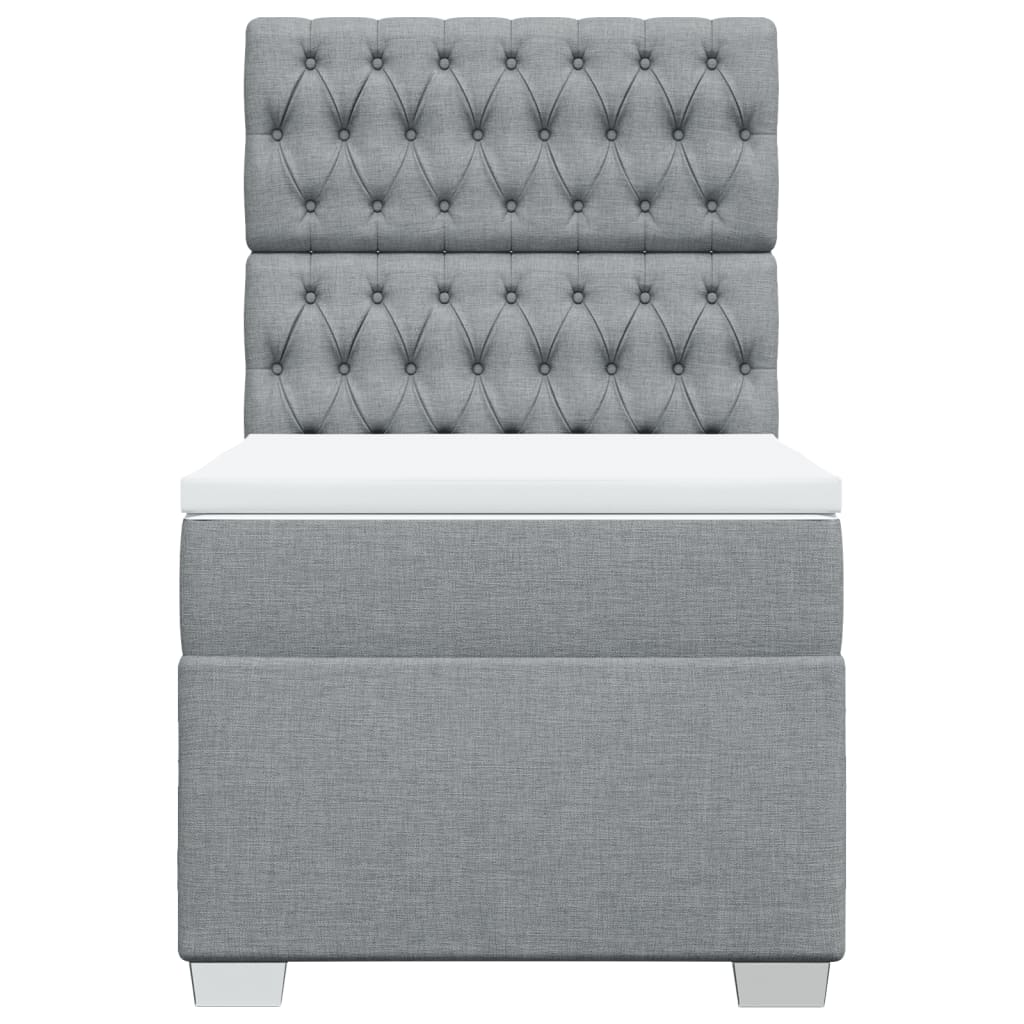 Boxspring met matras stof lichtgrijs 90x190 cm Bedden & bedframes | Creëer jouw Trendy Thuis | Gratis bezorgd & Retour | Trendy.nl