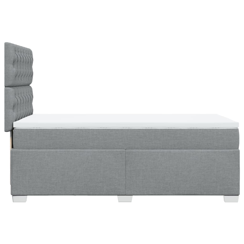 Boxspring met matras stof lichtgrijs 90x190 cm Bedden & bedframes | Creëer jouw Trendy Thuis | Gratis bezorgd & Retour | Trendy.nl