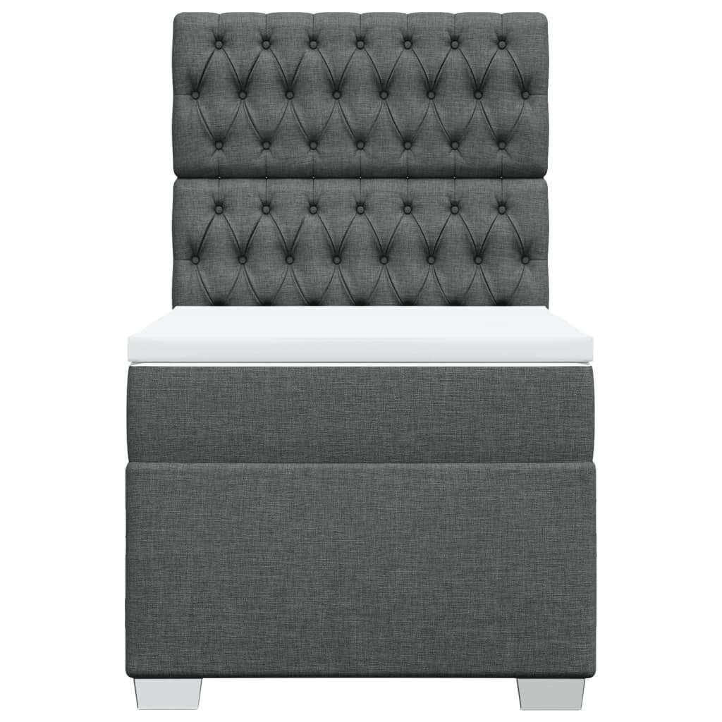 Boxspring met matras stof donkergrijs 90x190 cm Bedden & bedframes | Creëer jouw Trendy Thuis | Gratis bezorgd & Retour | Trendy.nl