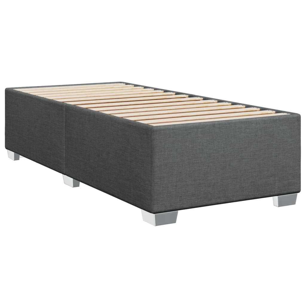 Boxspring met matras stof donkergrijs 90x190 cm Bedden & bedframes | Creëer jouw Trendy Thuis | Gratis bezorgd & Retour | Trendy.nl