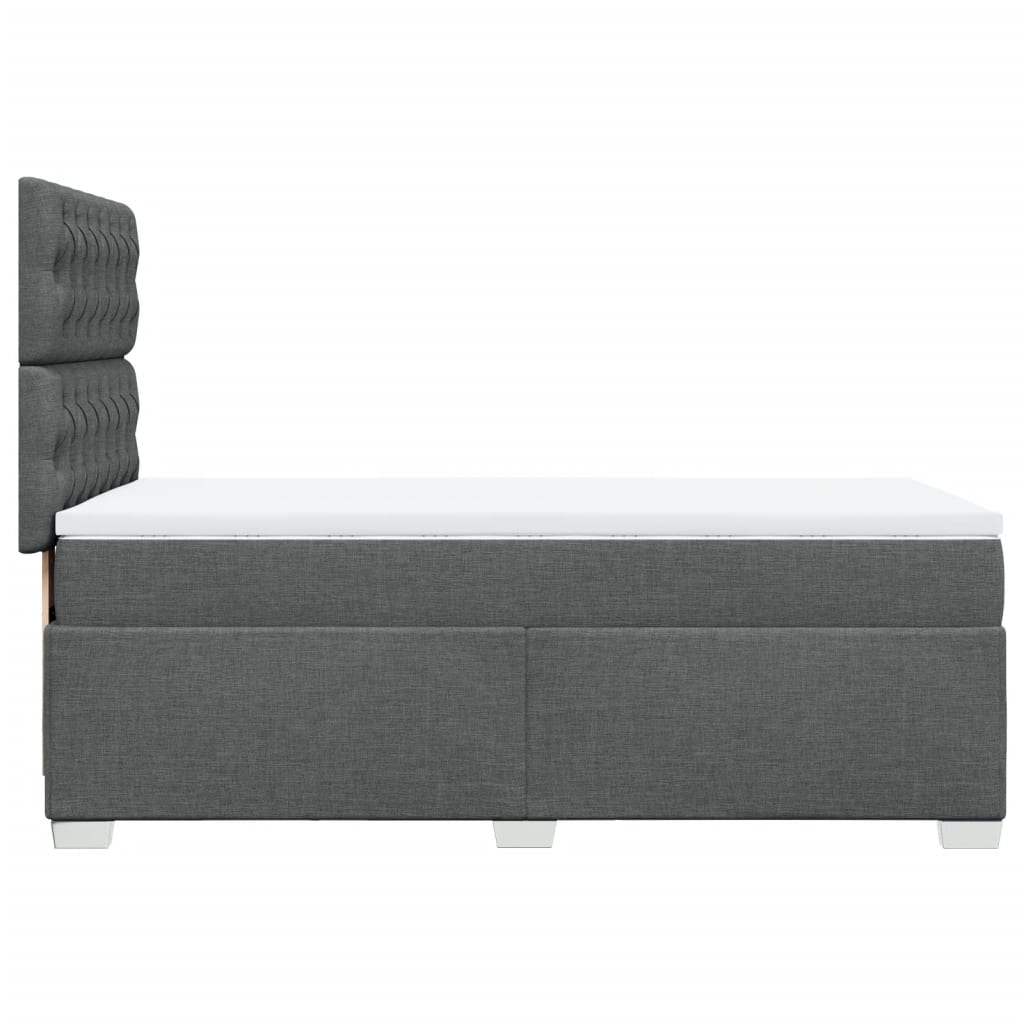 Boxspring met matras stof donkergrijs 90x190 cm Bedden & bedframes | Creëer jouw Trendy Thuis | Gratis bezorgd & Retour | Trendy.nl