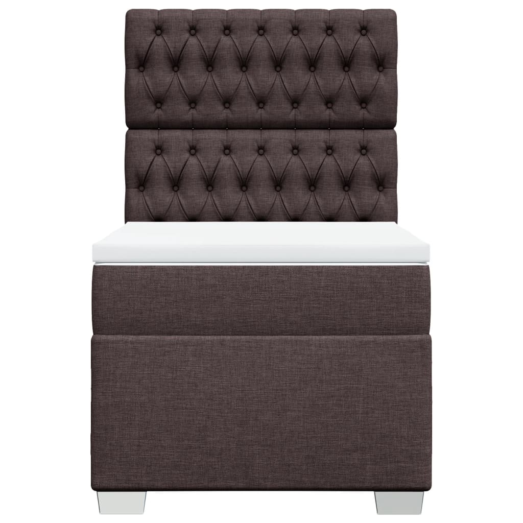 Boxspring met matras stof donkerbruin 90x190 cm Bedden & bedframes | Creëer jouw Trendy Thuis | Gratis bezorgd & Retour | Trendy.nl