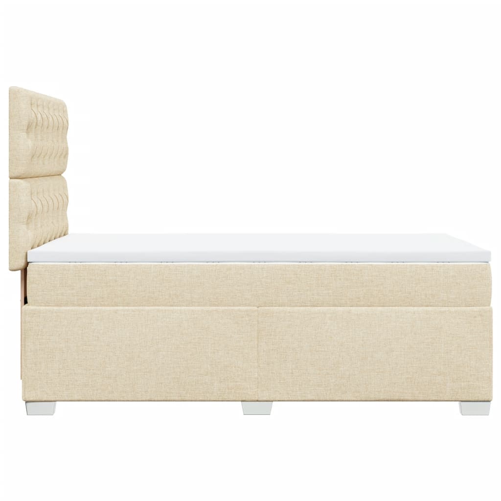 Boxspring met matras stof crèmekleurig 90x190 cm Bedden & bedframes | Creëer jouw Trendy Thuis | Gratis bezorgd & Retour | Trendy.nl