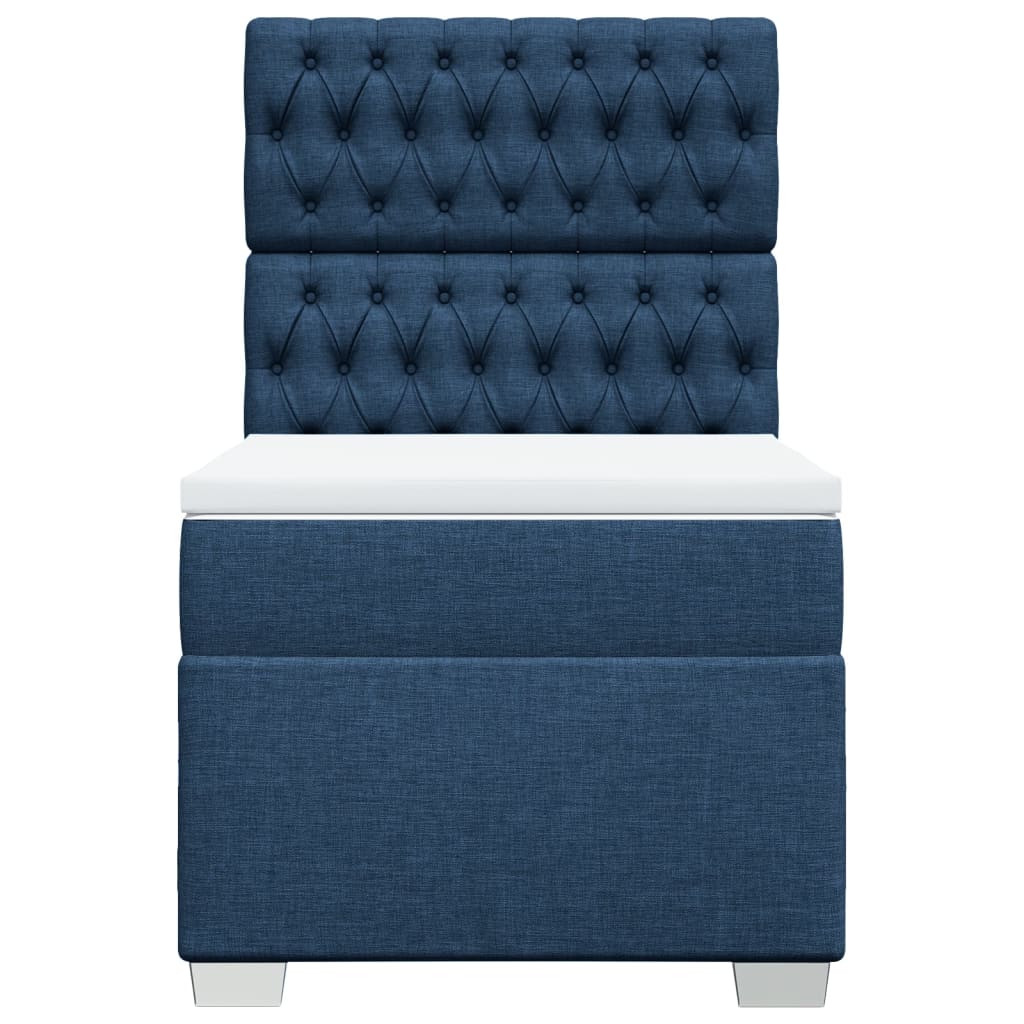 Boxspring met matras stof blauw 90x190 cm Bedden & bedframes | Creëer jouw Trendy Thuis | Gratis bezorgd & Retour | Trendy.nl