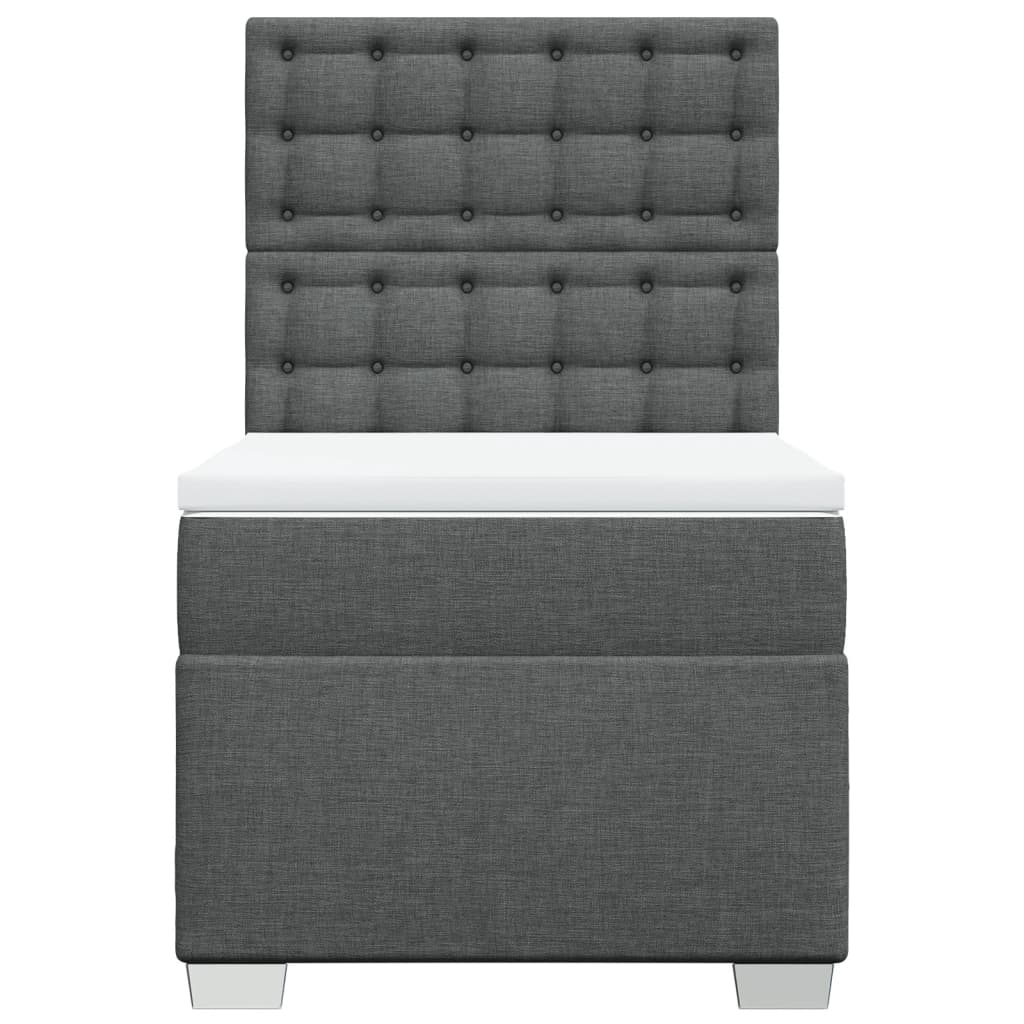 Boxspring met matras stof donkergrijs 90x190 cm Bedden & bedframes | Creëer jouw Trendy Thuis | Gratis bezorgd & Retour | Trendy.nl