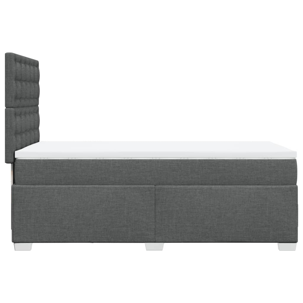 Boxspring met matras stof donkergrijs 90x190 cm Bedden & bedframes | Creëer jouw Trendy Thuis | Gratis bezorgd & Retour | Trendy.nl