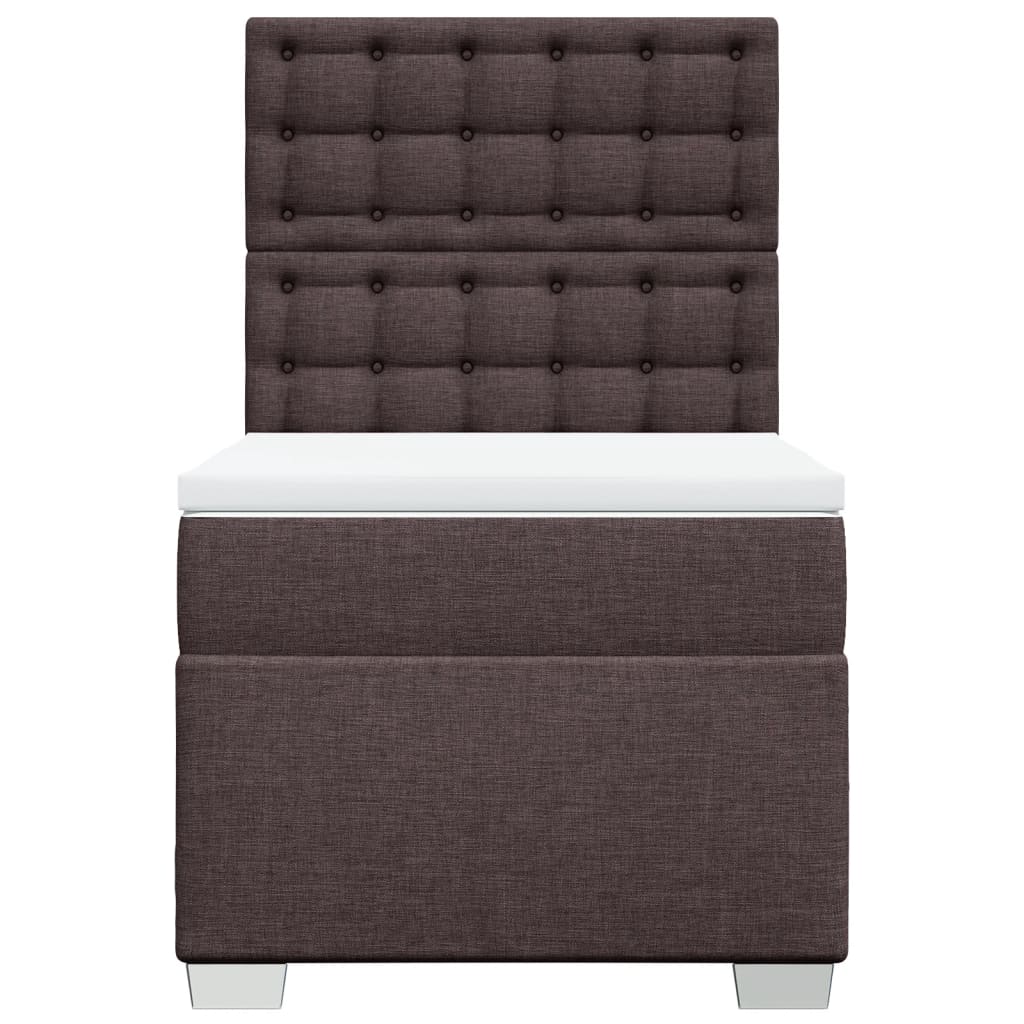 Boxspring met matras stof donkerbruin 90x190 cm Bedden & bedframes | Creëer jouw Trendy Thuis | Gratis bezorgd & Retour | Trendy.nl