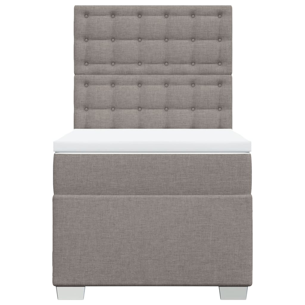 Boxspring met matras stof taupe 90x190 cm Bedden & bedframes | Creëer jouw Trendy Thuis | Gratis bezorgd & Retour | Trendy.nl