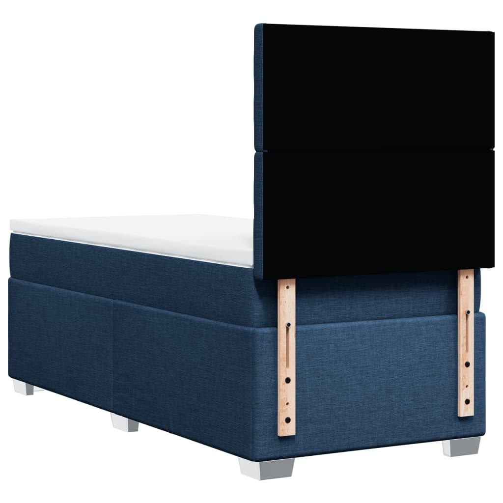 Boxspring met matras stof blauw 90x190 cm Bedden & bedframes | Creëer jouw Trendy Thuis | Gratis bezorgd & Retour | Trendy.nl