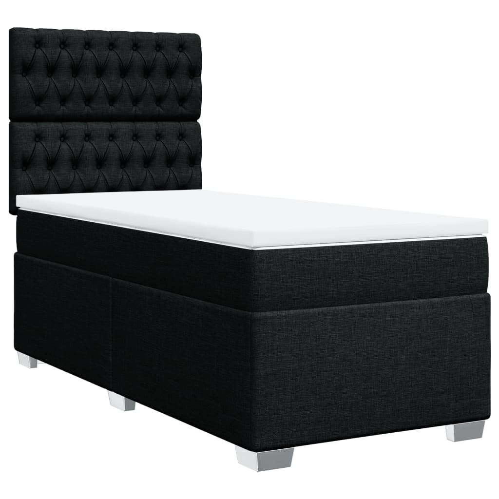 Boxspring met matras stof zwart 90x200 cm Bedden & bedframes | Creëer jouw Trendy Thuis | Gratis bezorgd & Retour | Trendy.nl