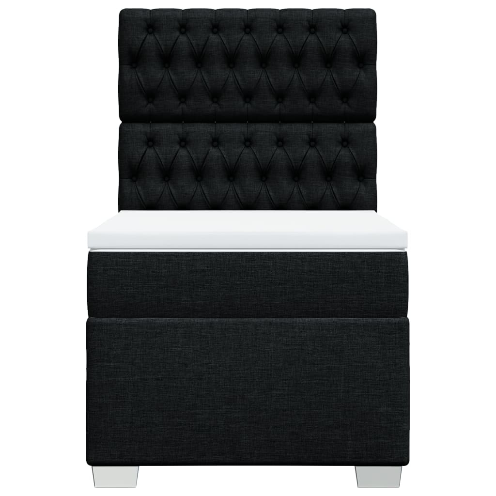 Boxspring met matras stof zwart 90x200 cm Bedden & bedframes | Creëer jouw Trendy Thuis | Gratis bezorgd & Retour | Trendy.nl