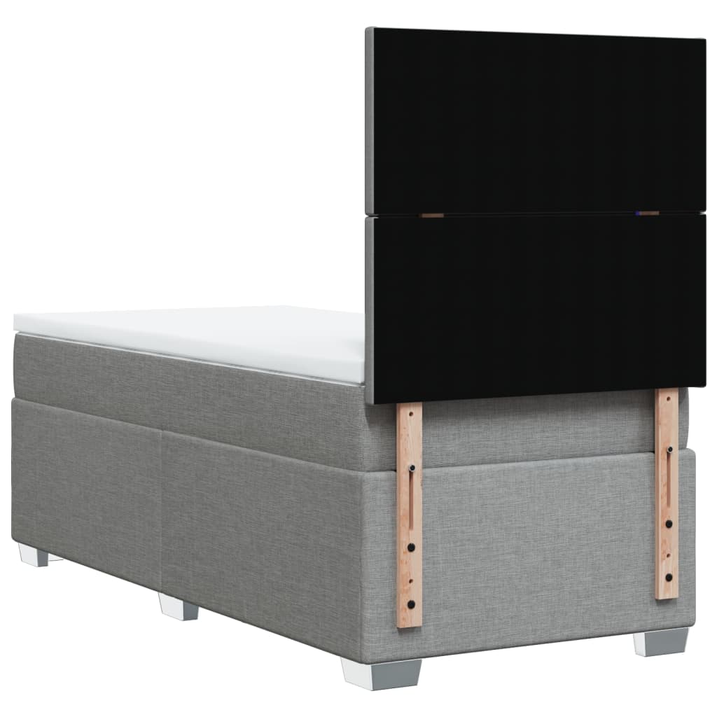 Boxspring met matras stof lichtgrijs 100x200 cm Bedden & bedframes | Creëer jouw Trendy Thuis | Gratis bezorgd & Retour | Trendy.nl