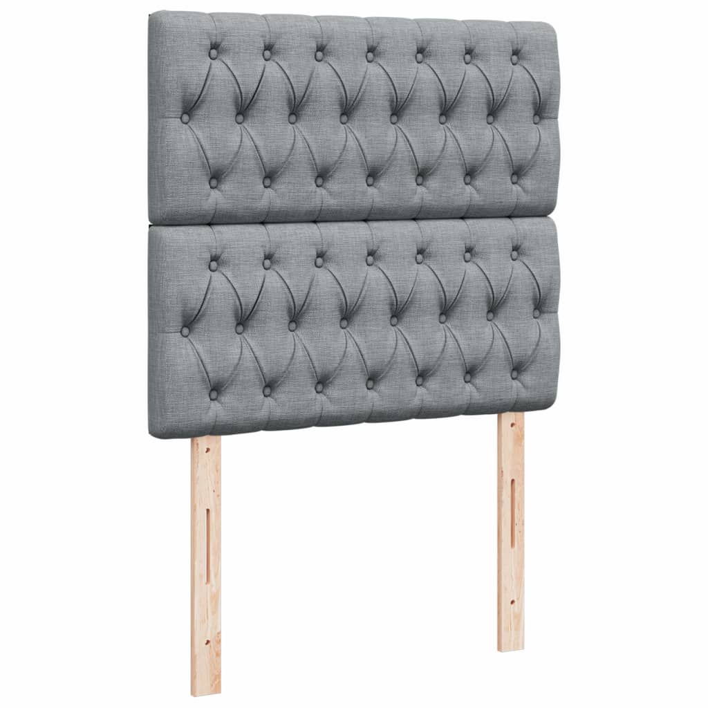 Boxspring met matras stof lichtgrijs 100x200 cm Bedden & bedframes | Creëer jouw Trendy Thuis | Gratis bezorgd & Retour | Trendy.nl