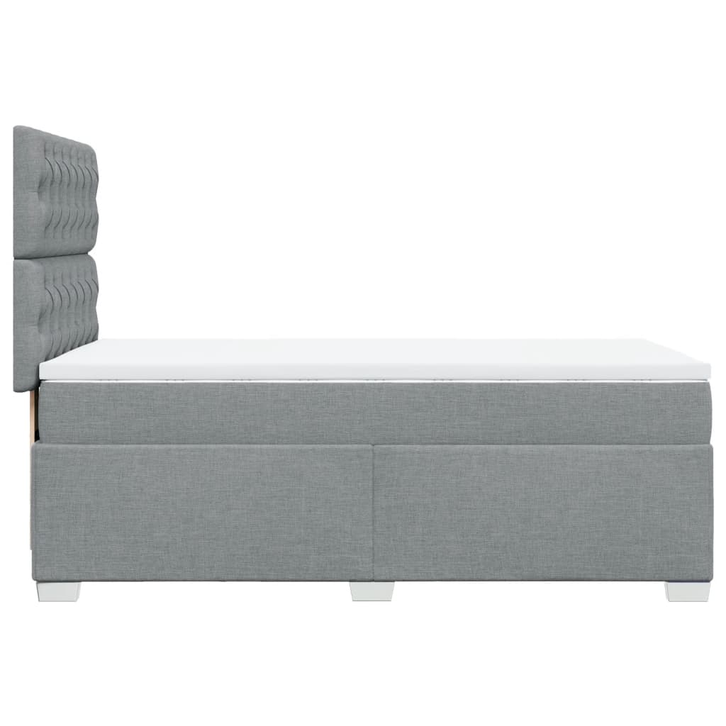 Boxspring met matras stof lichtgrijs 100x200 cm Bedden & bedframes | Creëer jouw Trendy Thuis | Gratis bezorgd & Retour | Trendy.nl