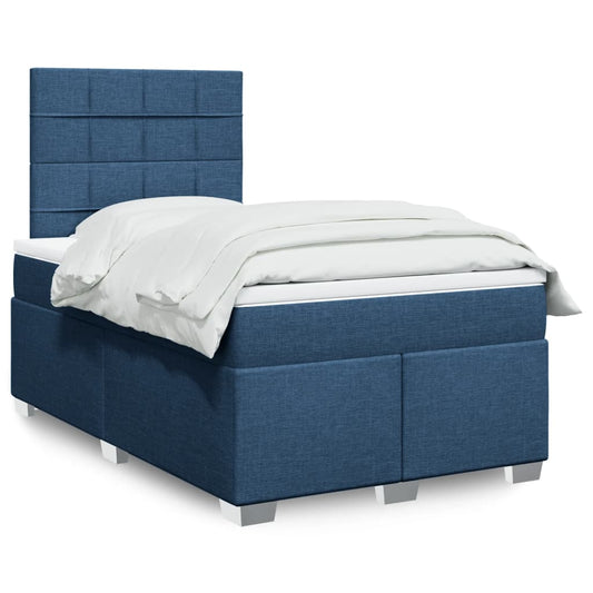 Boxspring met matras stof blauw 120x190 cm Bedden & bedframes | Creëer jouw Trendy Thuis | Gratis bezorgd & Retour | Trendy.nl