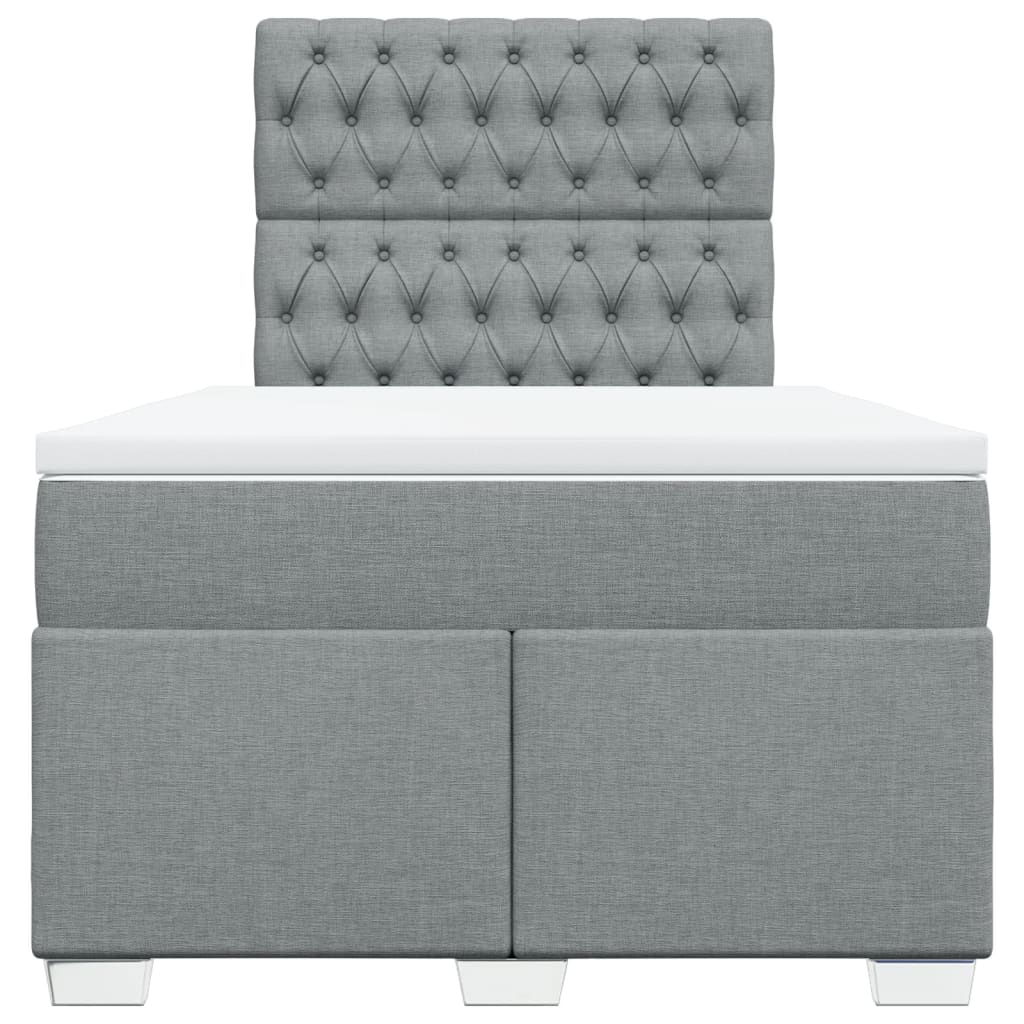 Boxspring met matras stof lichtgrijs 120x190 cm Bedden & bedframes | Creëer jouw Trendy Thuis | Gratis bezorgd & Retour | Trendy.nl