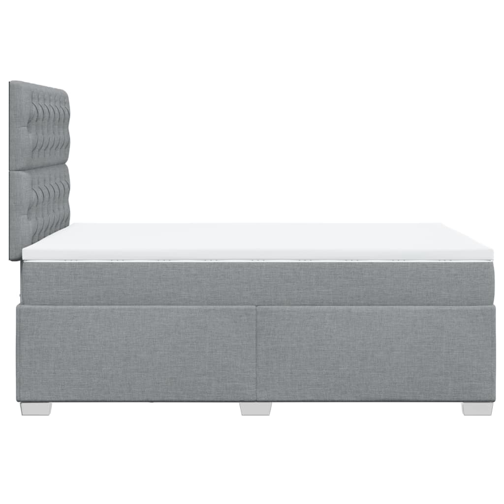 Boxspring met matras stof lichtgrijs 120x190 cm Bedden & bedframes | Creëer jouw Trendy Thuis | Gratis bezorgd & Retour | Trendy.nl